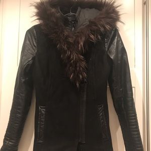 Danier winter coat with fur trim